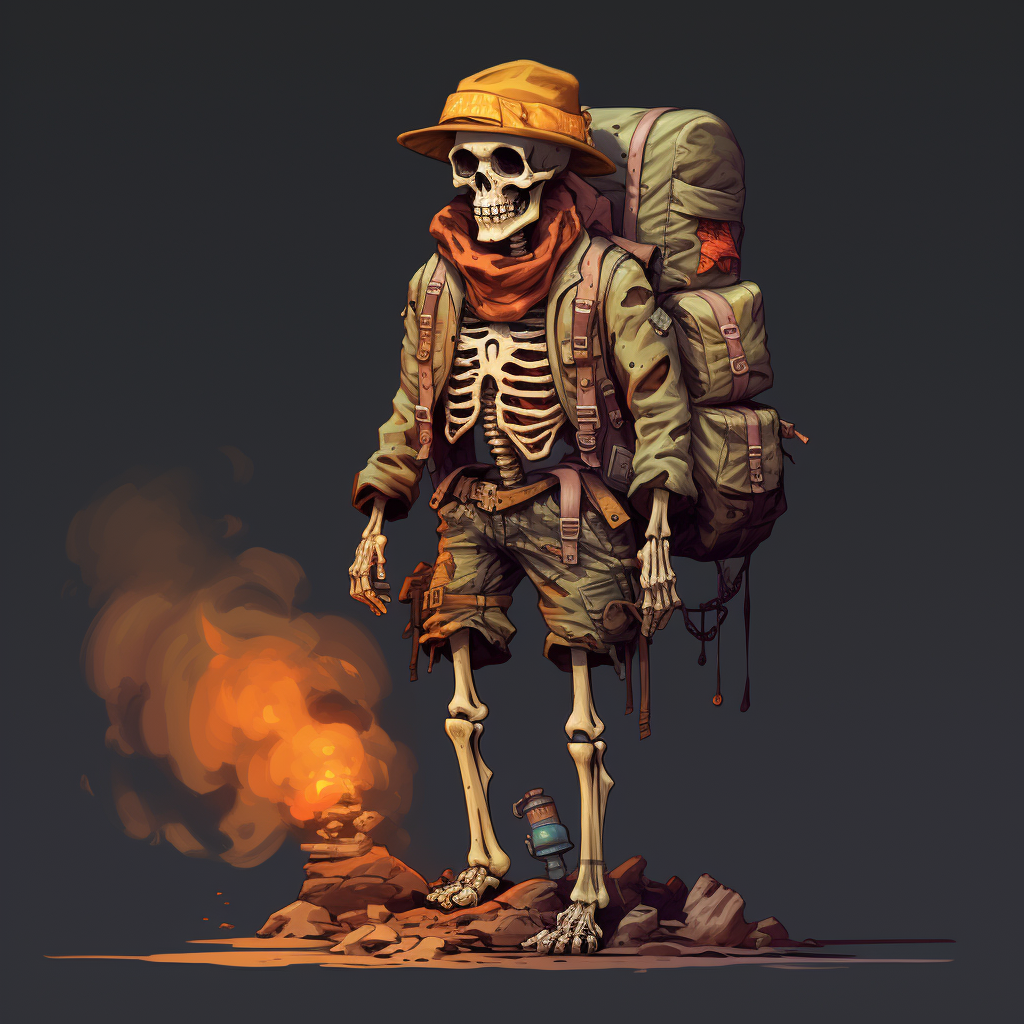 Burnt Stylish Skeleton Adventurer Photo