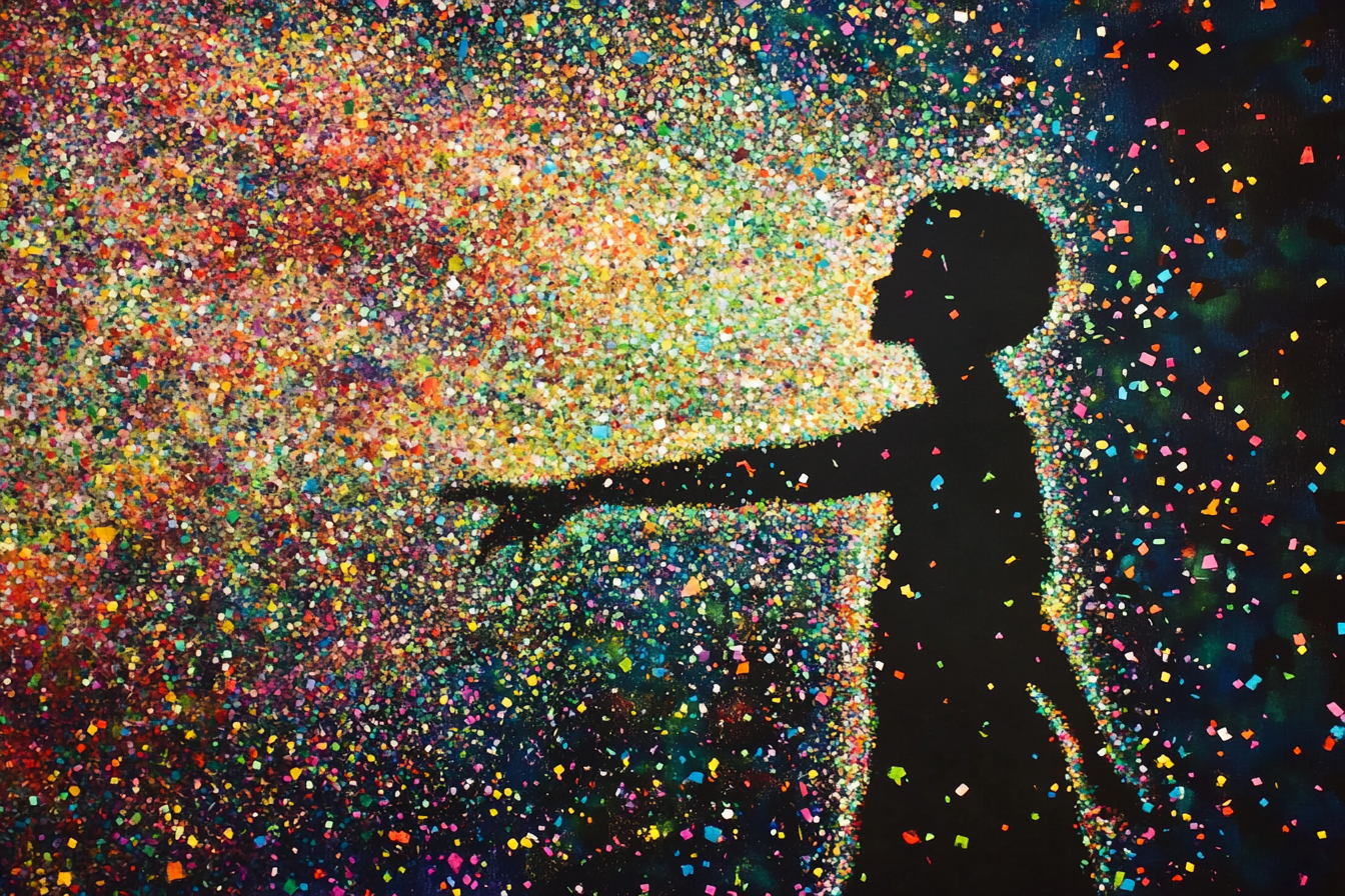 Human Figure Bursting Confetti Firework