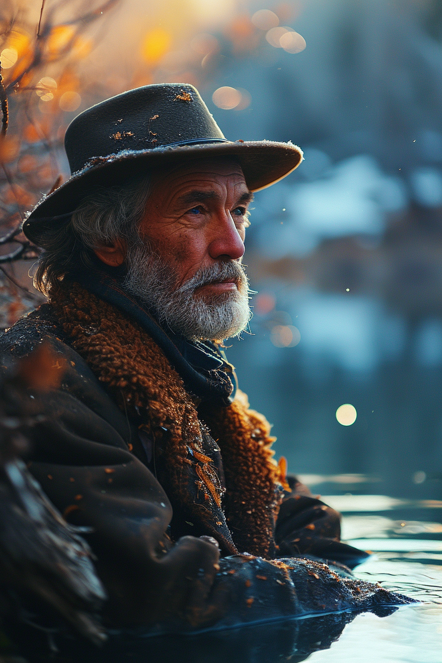 Burt Reynolds Fishing in Pond