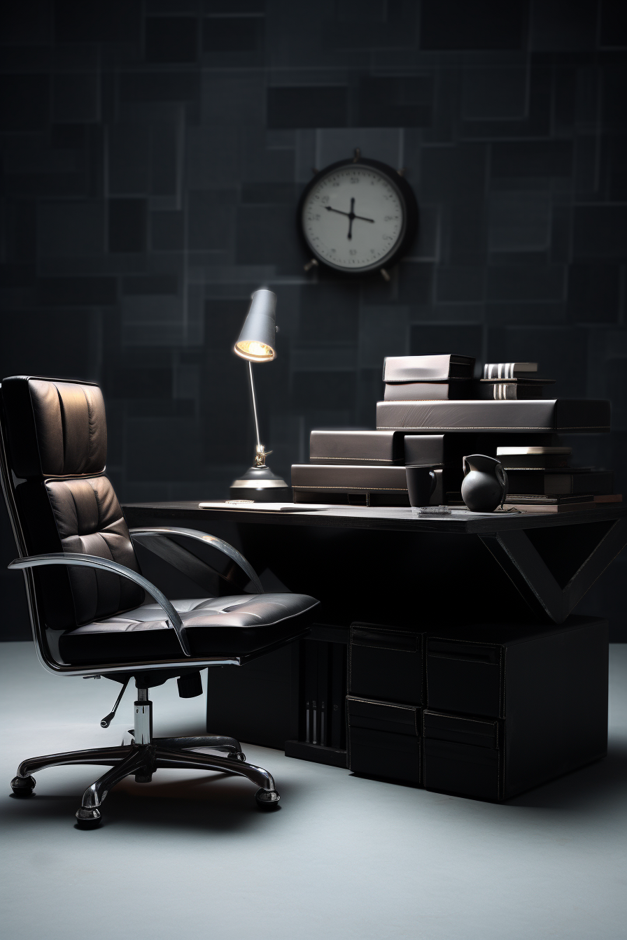 Modern business desk concept with chair