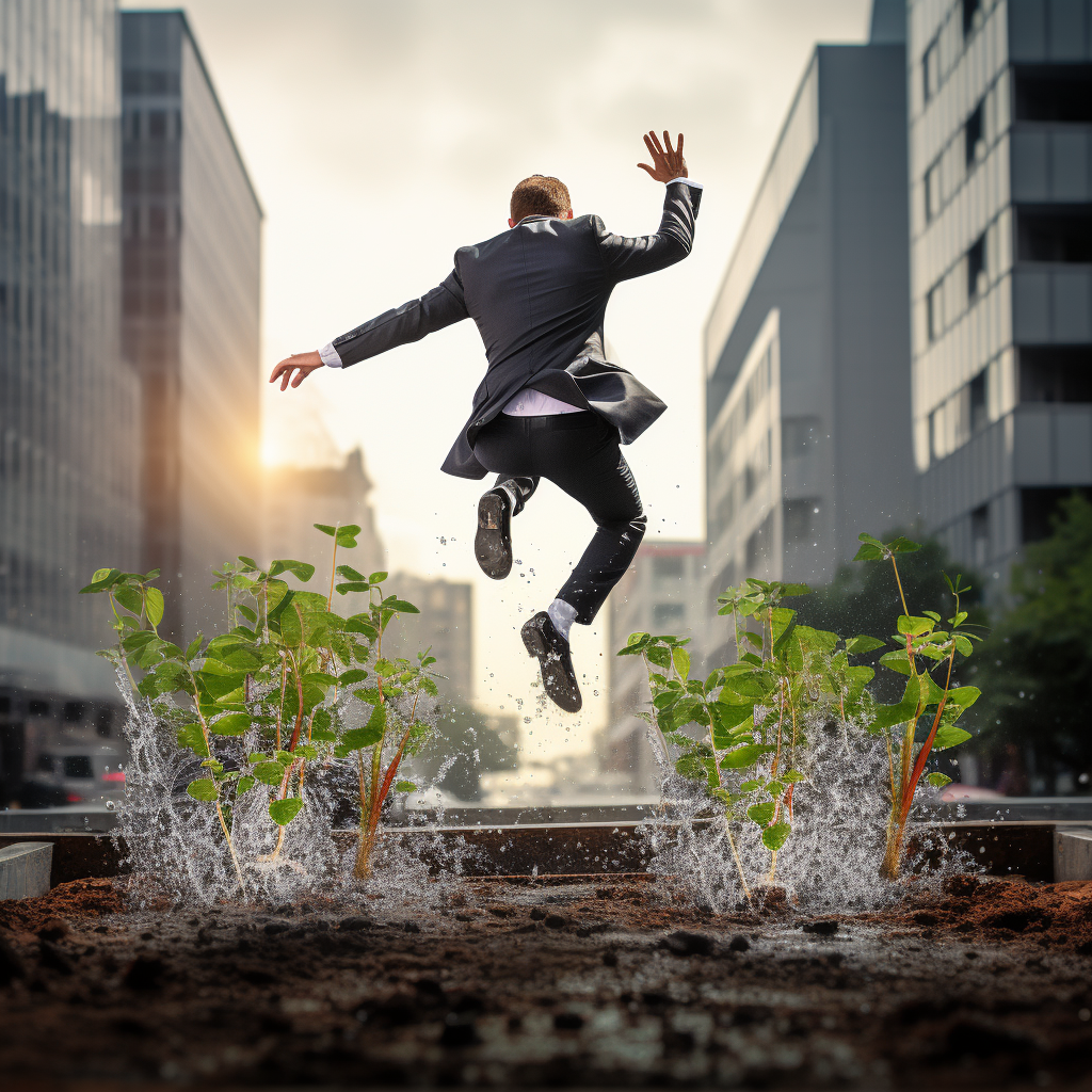 Business grow leap image