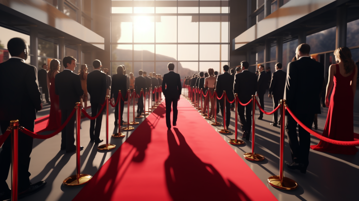 Business people on red carpet