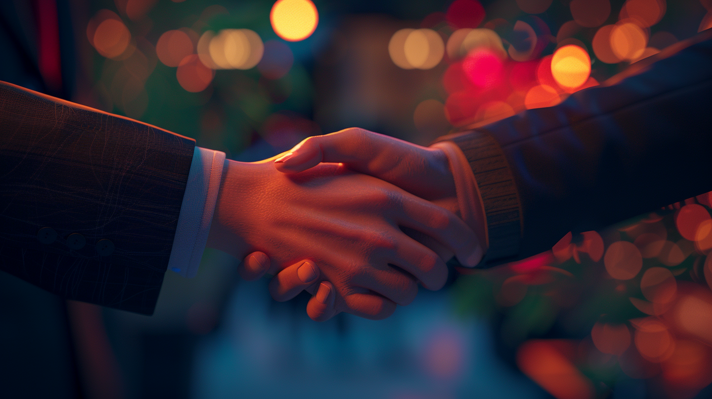 Business Deal Handshake Close-Up