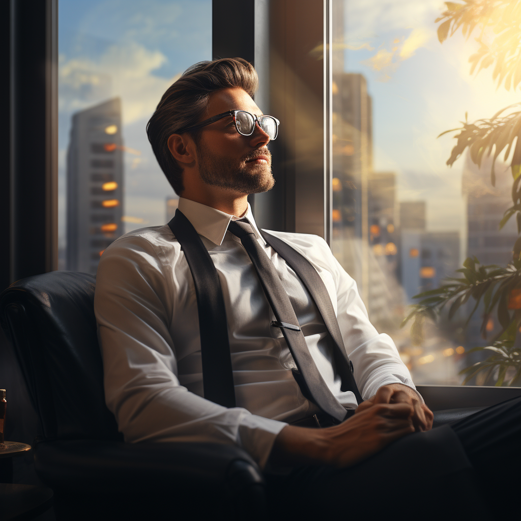 Business person thinking about aspiring for better life