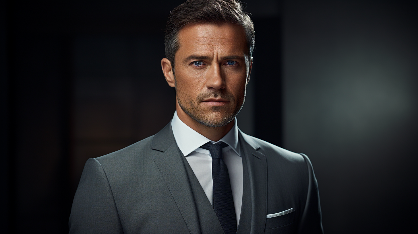 Businessman in Grey Background Image