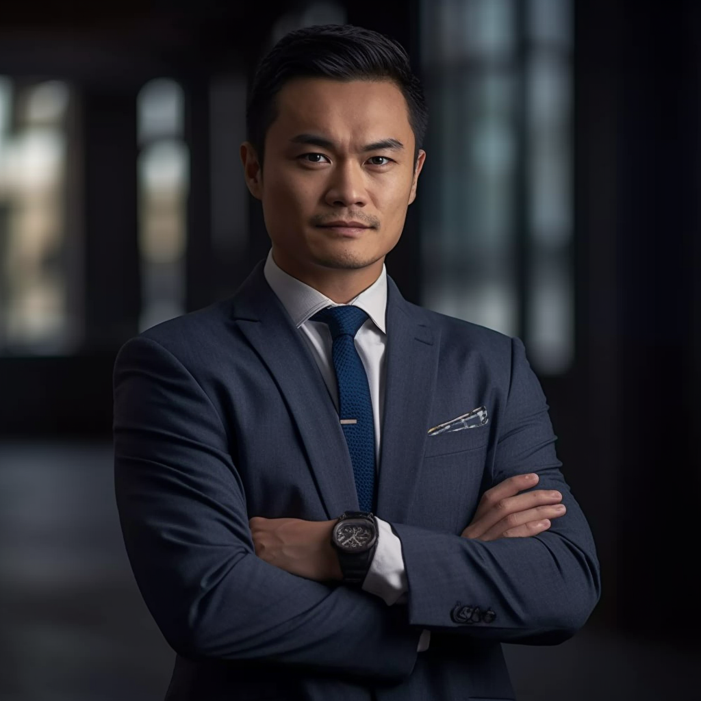 Smiling Asian Businessman in Suit