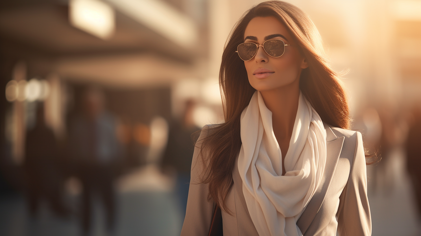 Businesswoman walking in Dubai street