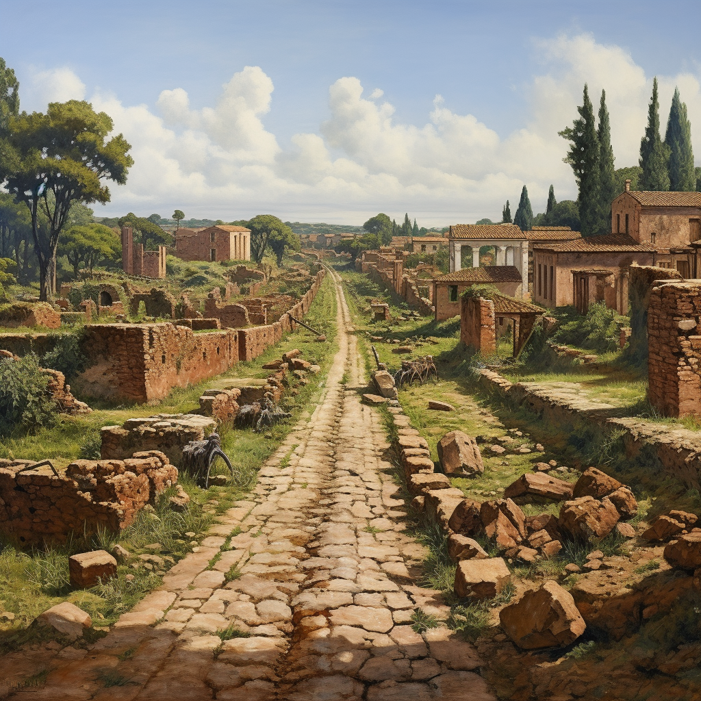 Roman road facilitating trade and travel