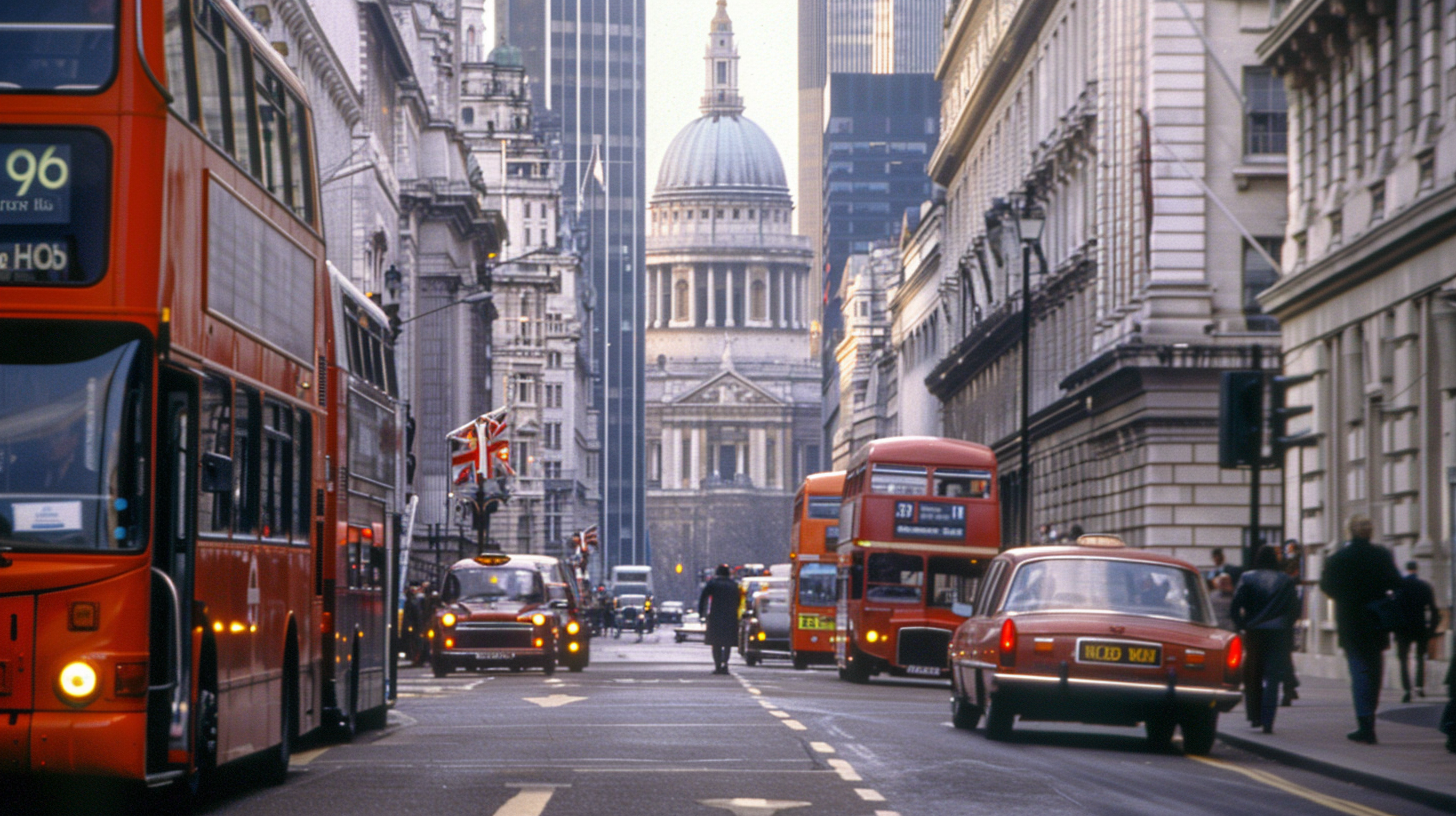 Busy Financial District London Image