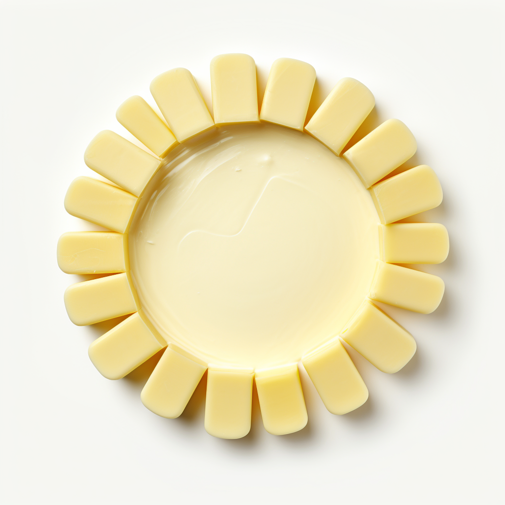 Butter Circle on White Background