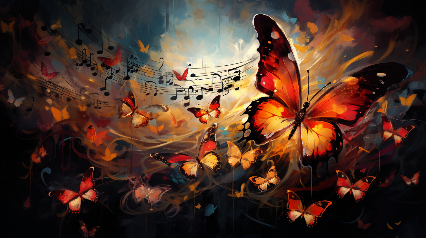 Colorful butterflies with harmonious wings