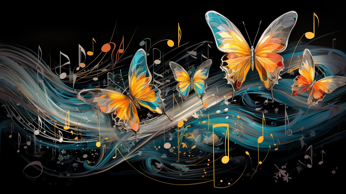 Colorful butterflies with harmonious wings