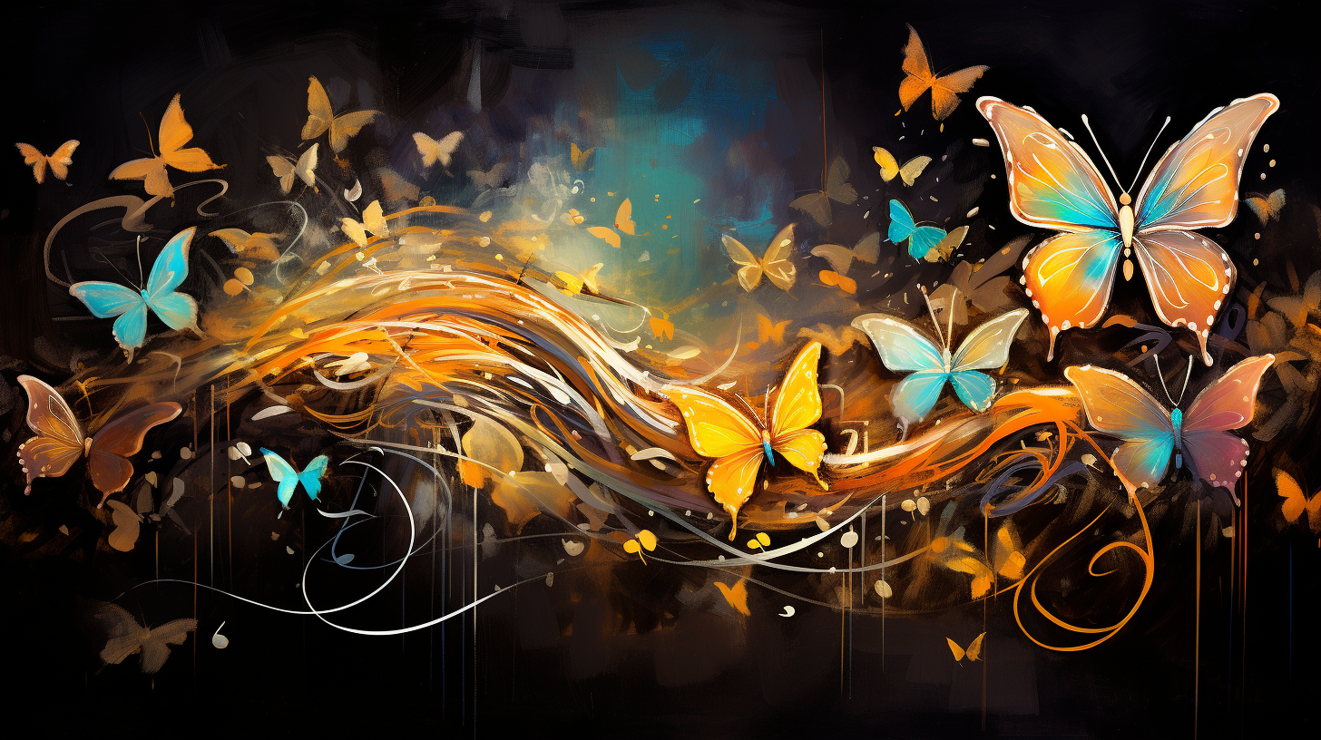 Colorful butterflies with harmonious wings