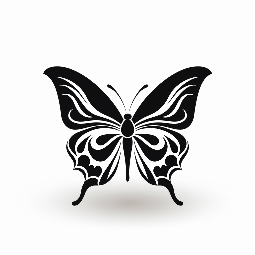 Butterfly Silhouette SVG White Background