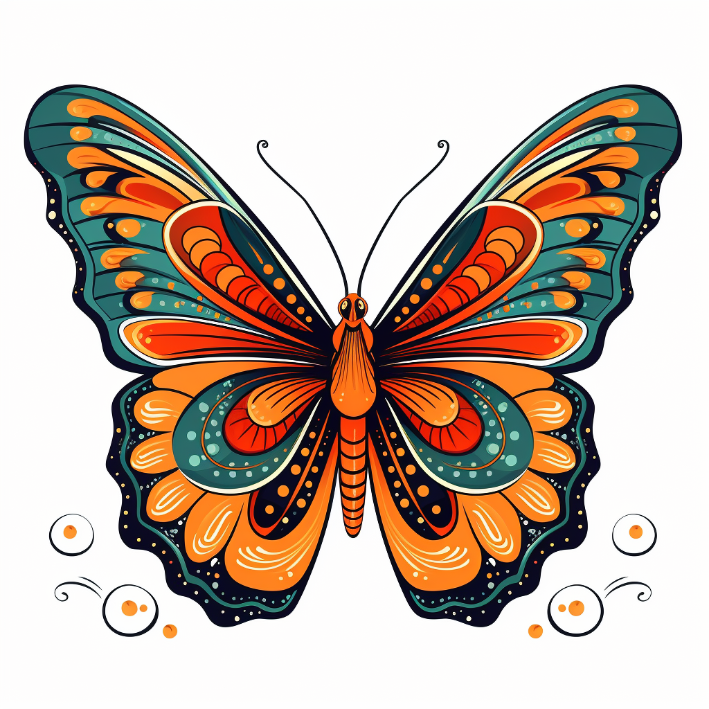 Colorful butterfly illustration for children