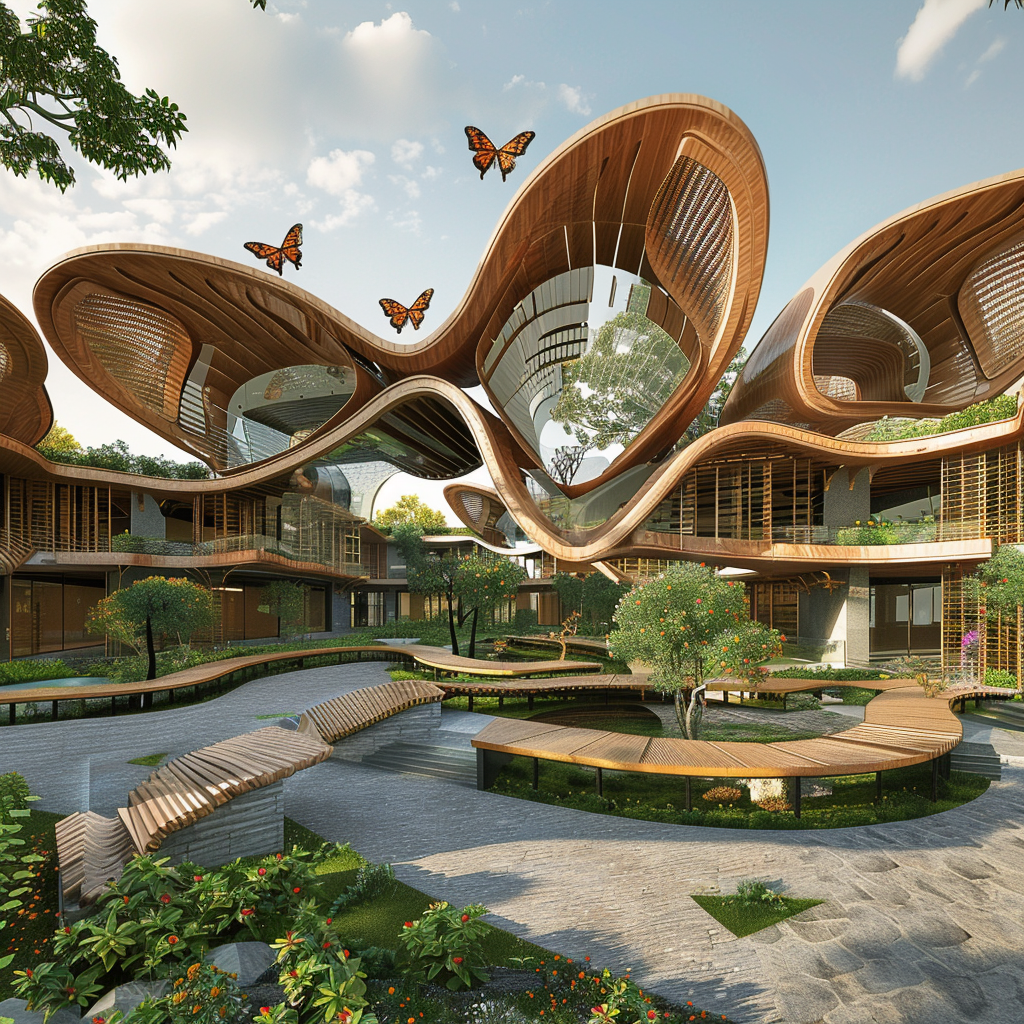 Butterfly-inspired organic high school