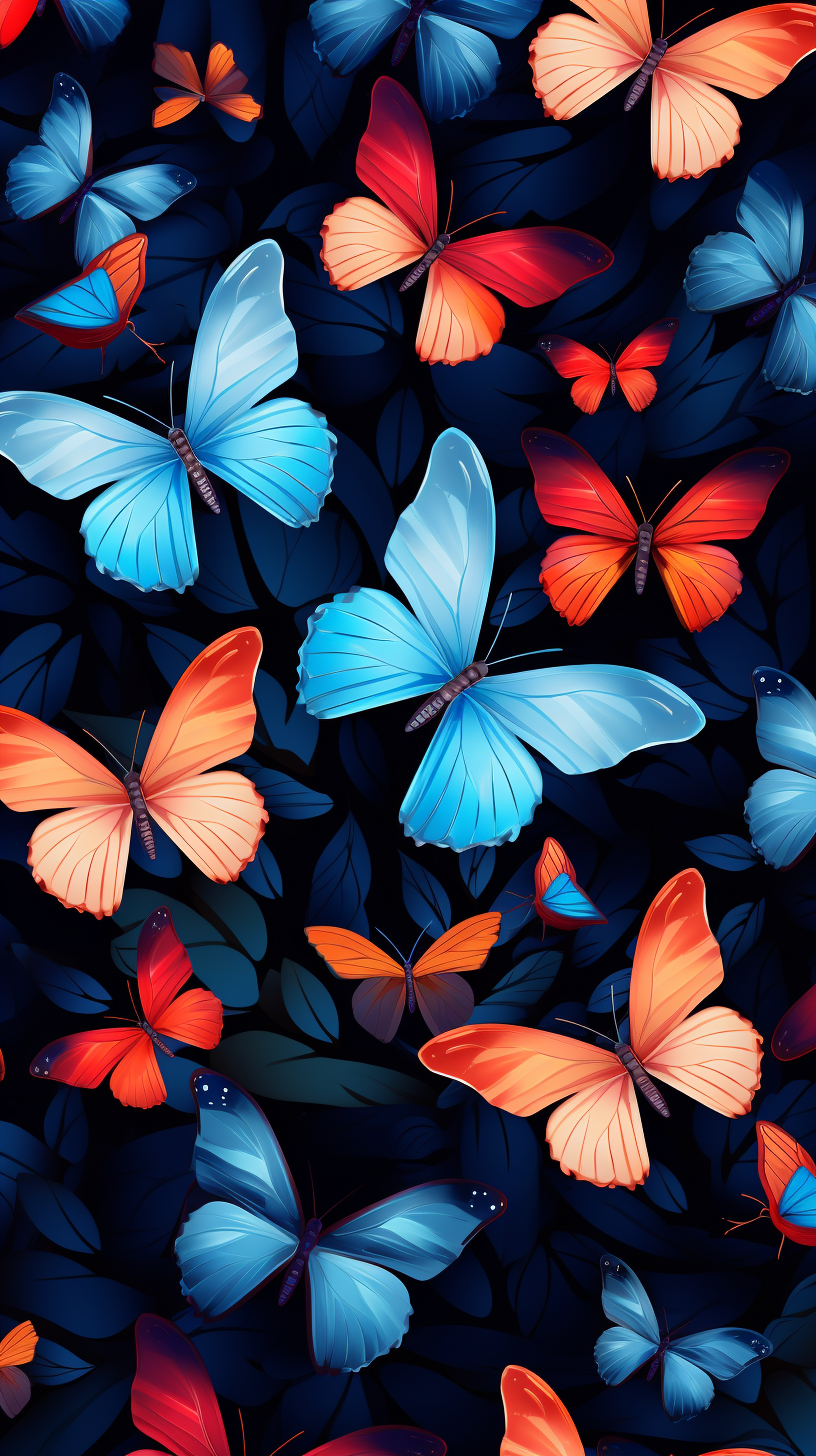 Vibrant butterfly seamless pattern design