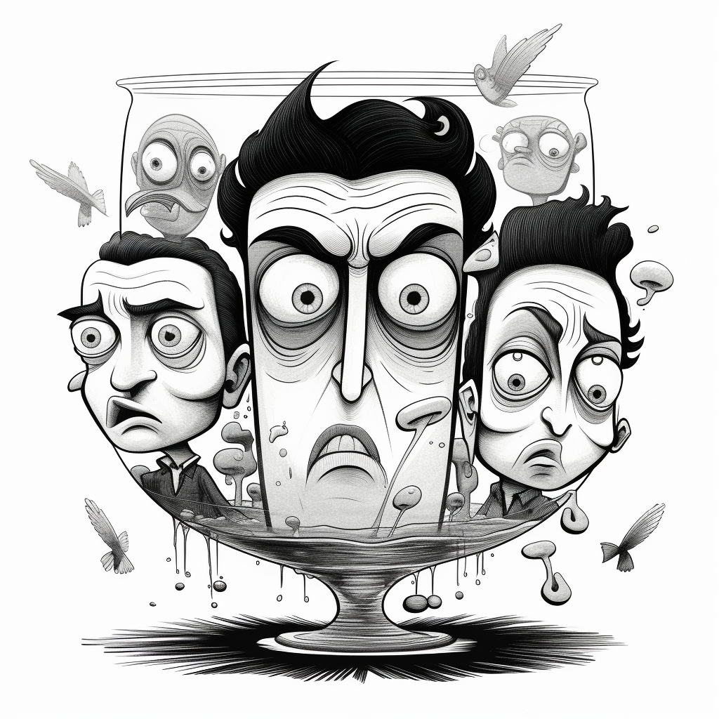 Character Heads with Fish Bowl Illustration