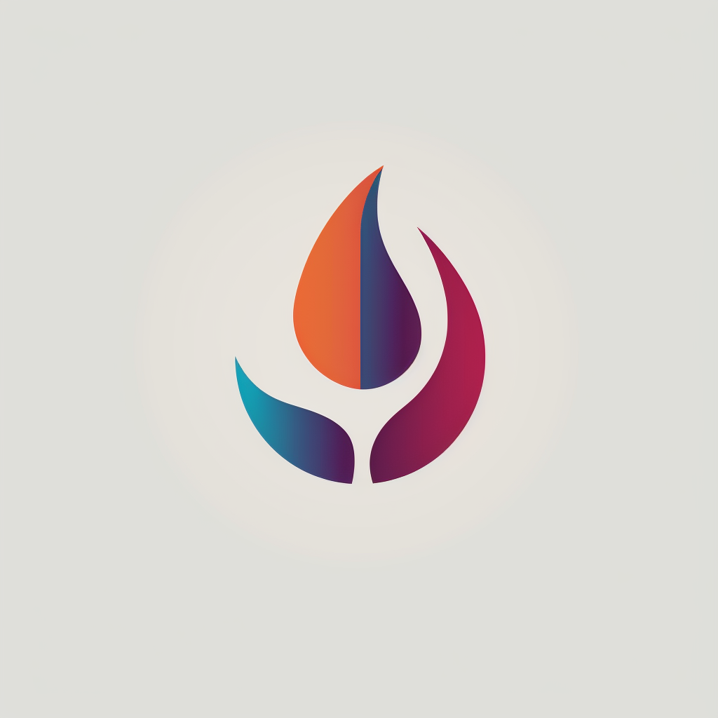 Colorful symbols on minimalistic logo