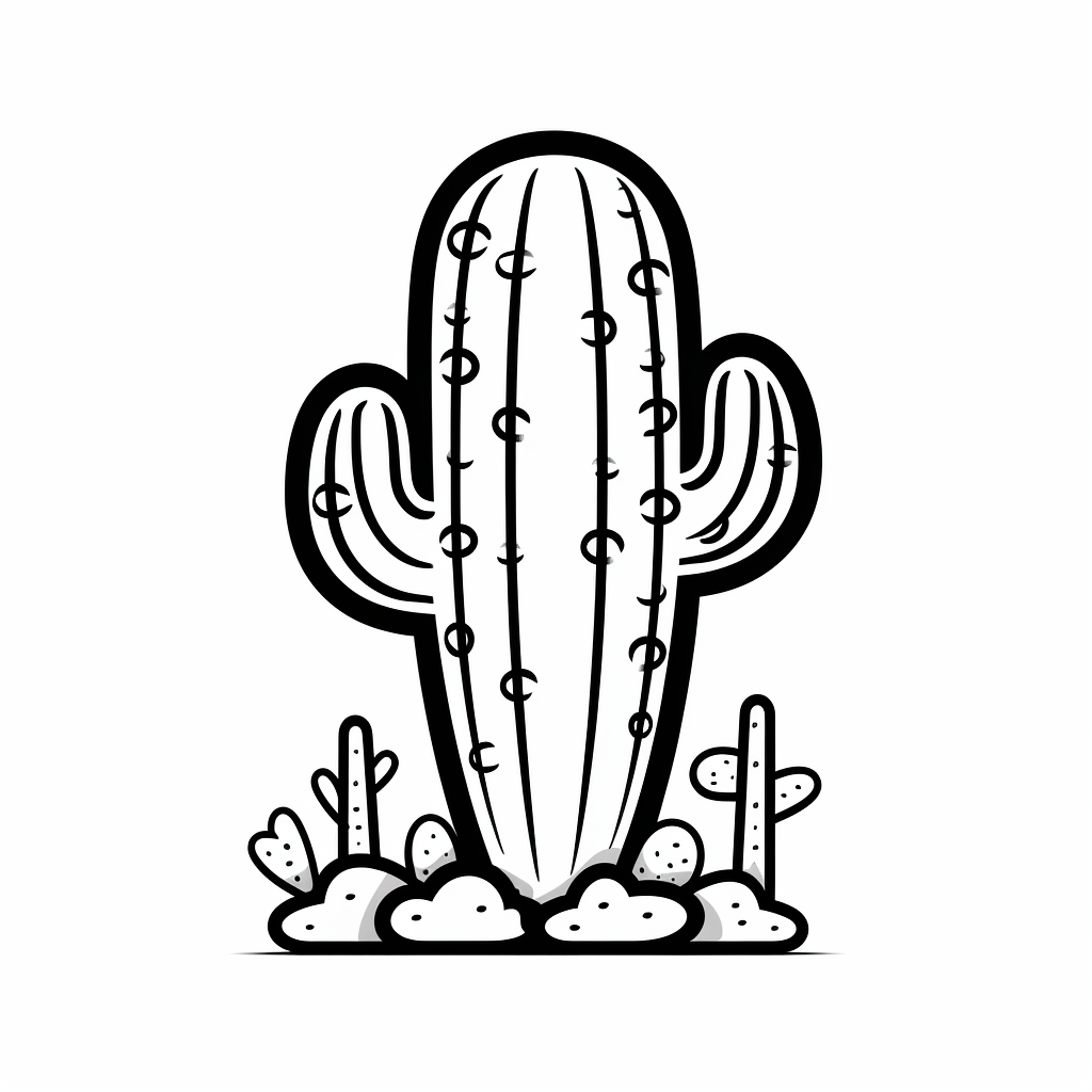 Cactus flower drawing for children