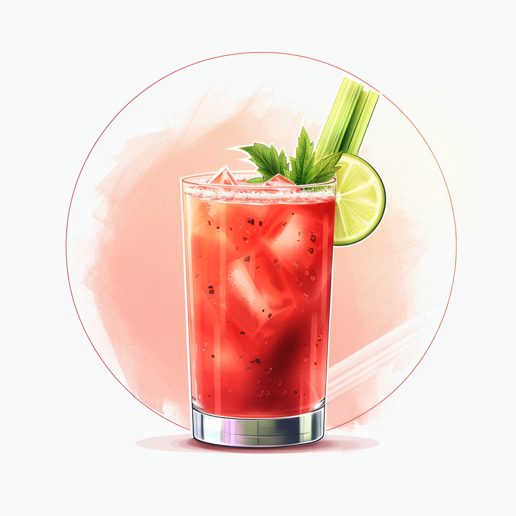 Caesar Cocktail Glass Garnished Celery