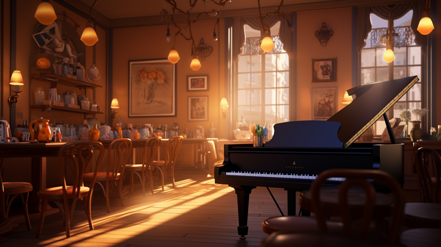 Jazz Theme Cafe 3D Rendering