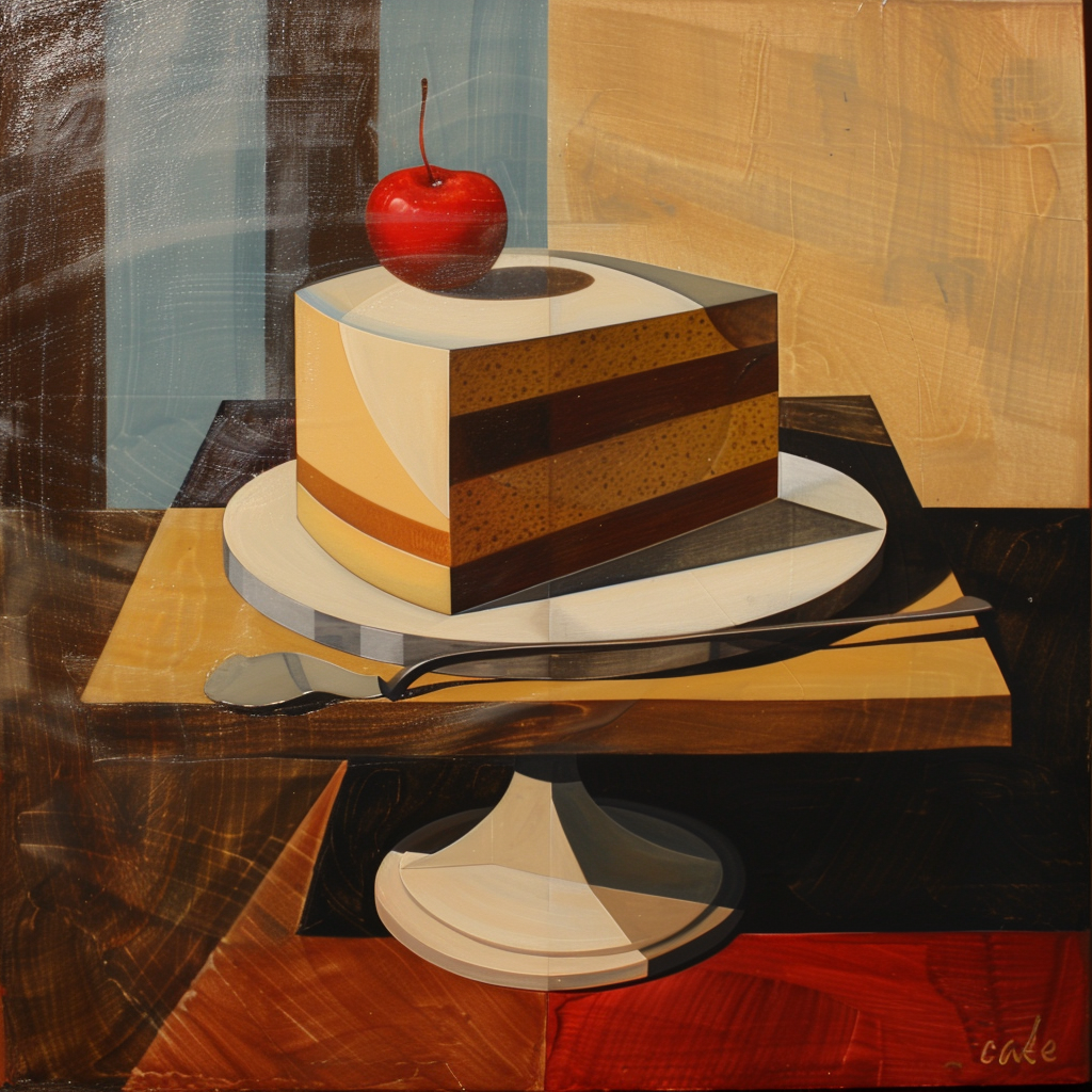 Cake in constructivism art style