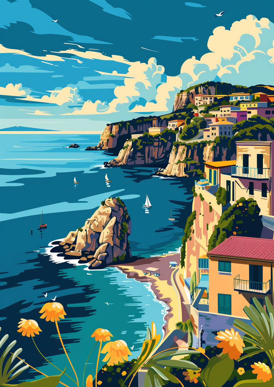 Calabria Italy Flat Vector Art Illustration