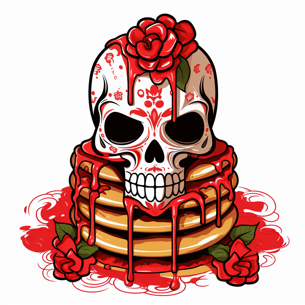 Scrumptious calavera bloody pancakes