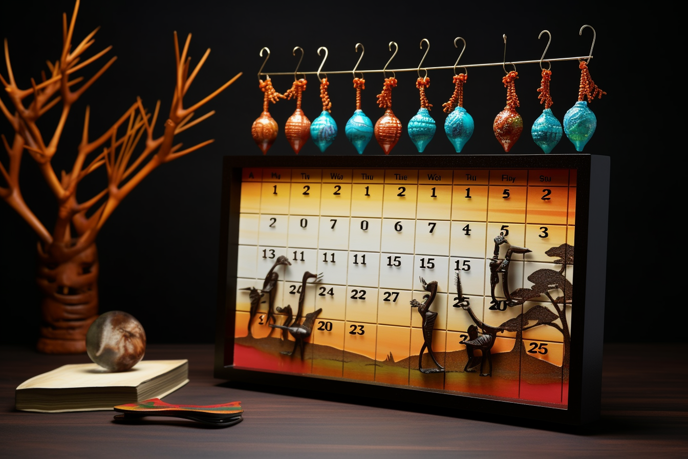 Creative calendar beads figures image