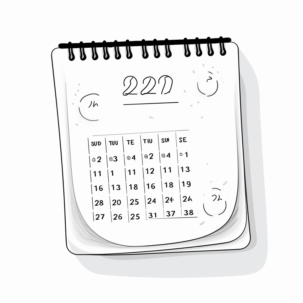 Basic drawing of a calendar on 01.01.2021