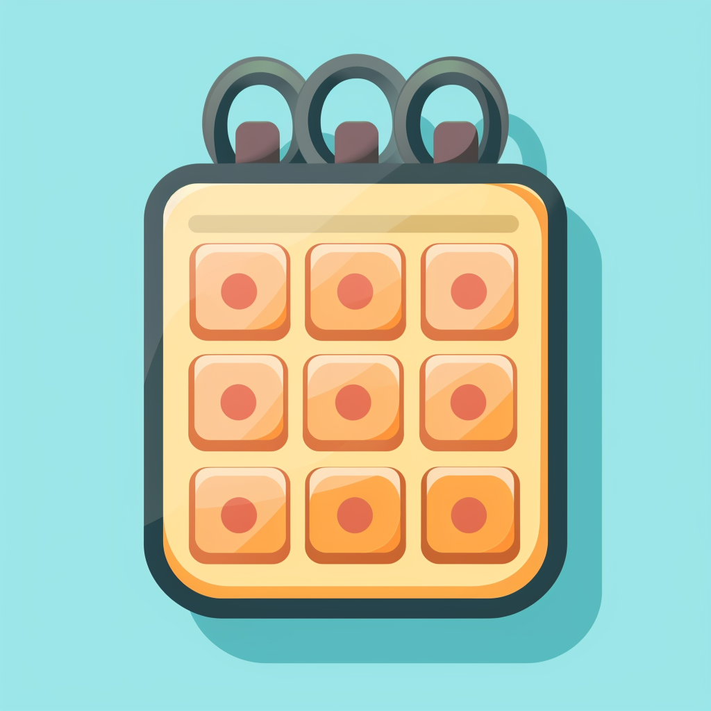 Calendar icon minimalist flat retro