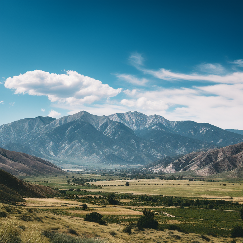 Scenic view of distant California mountain range