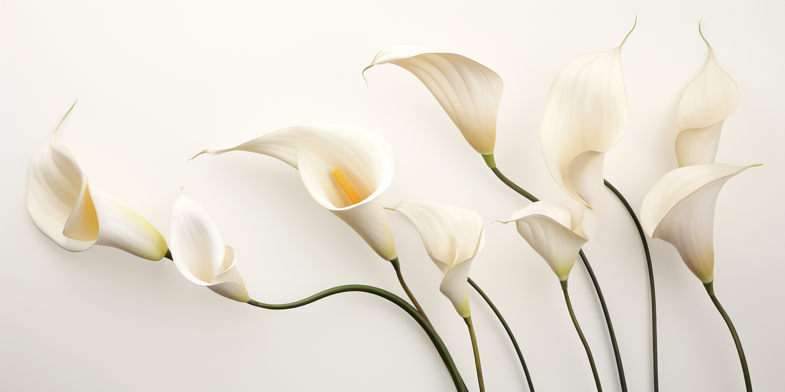 Beautiful calla lily on off white background