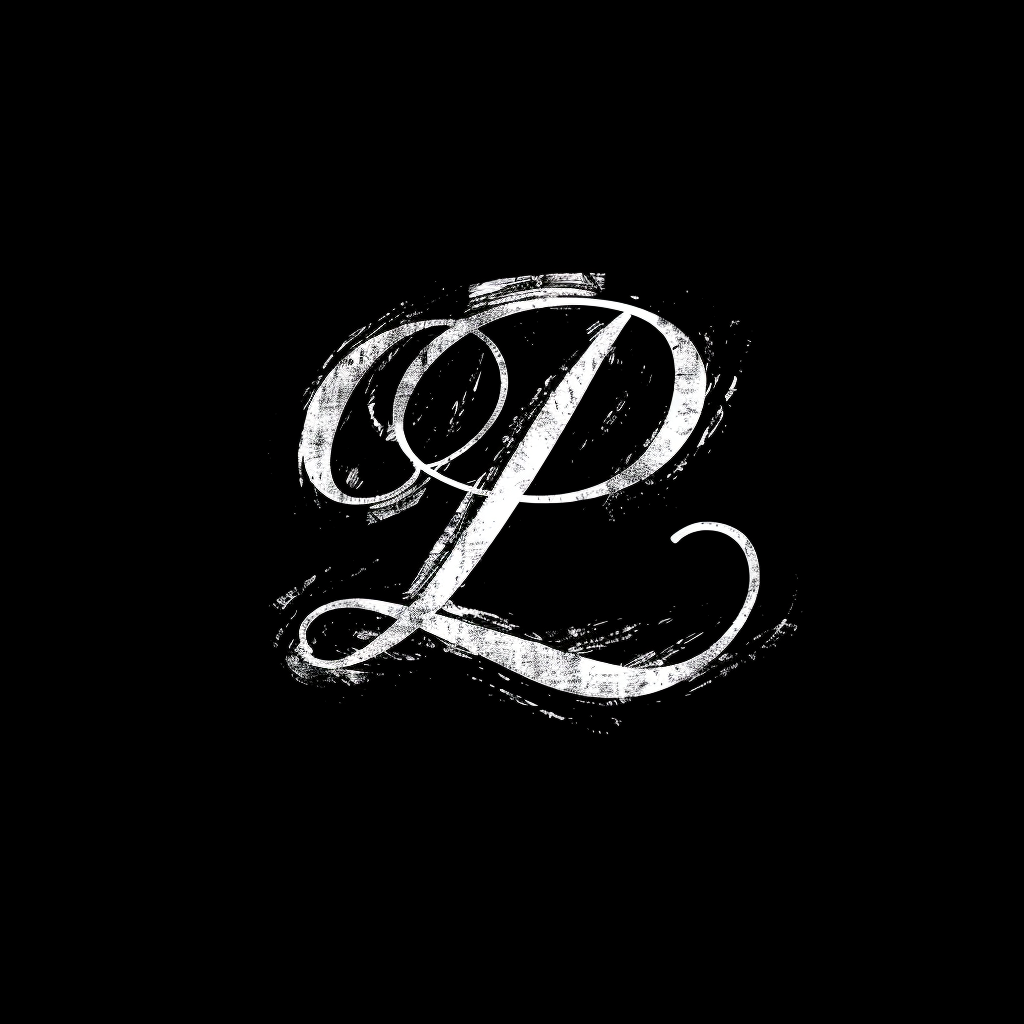 Calligraphy initials LR logo design