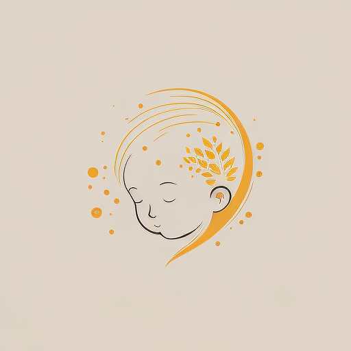 Minimalistic vector logo of a calm child