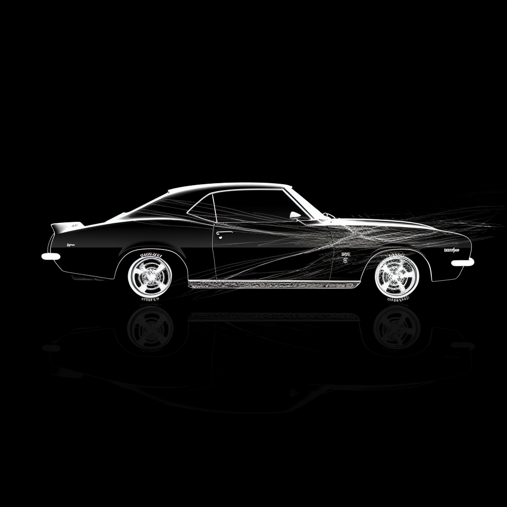 Classic Chevrolet Camaro Side View Silhouette