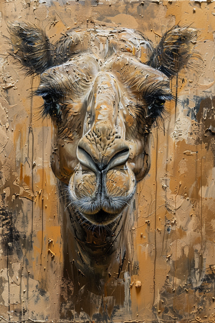 Camel on Canvas Painting