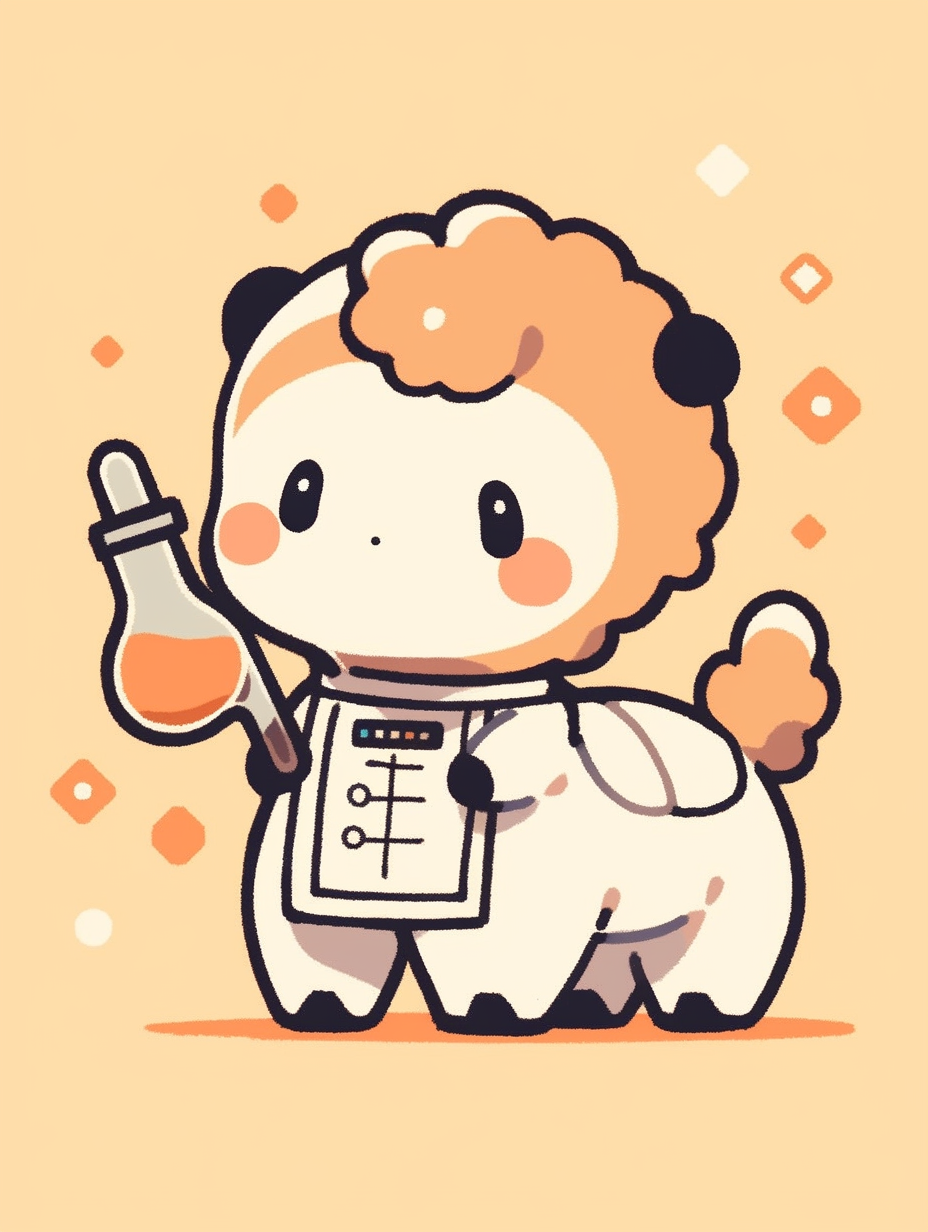 Charming Camel Scientist Doodle