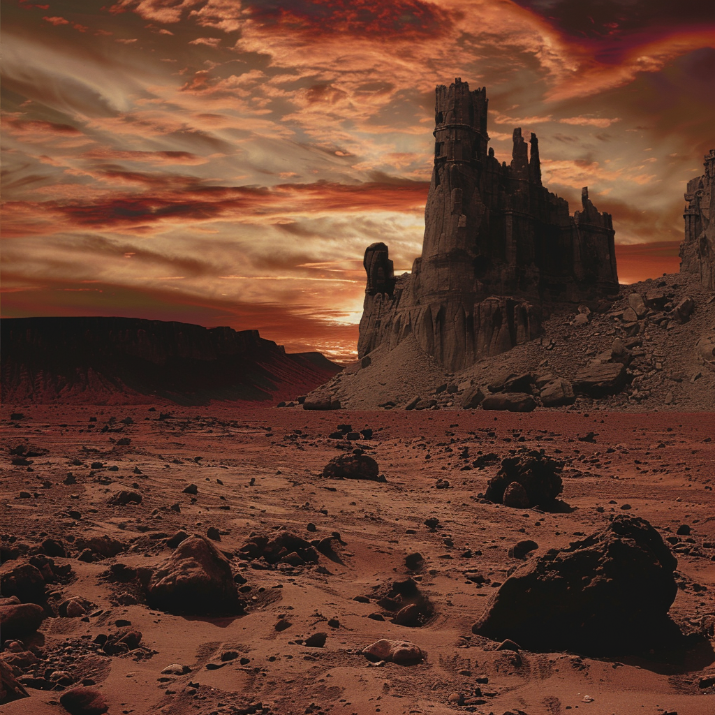 Barren Camelot Desert Sunset