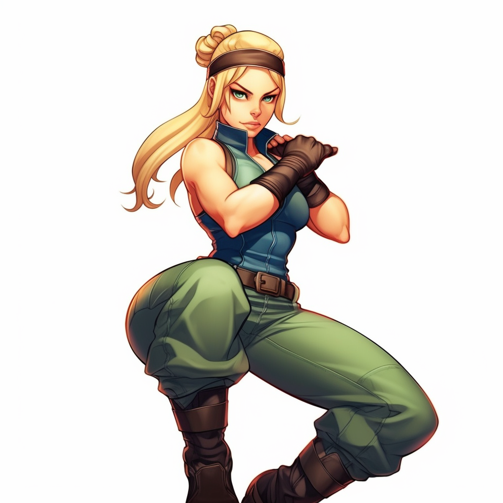 Vivid portrayal of cute Street Fighter 2 character Cammy