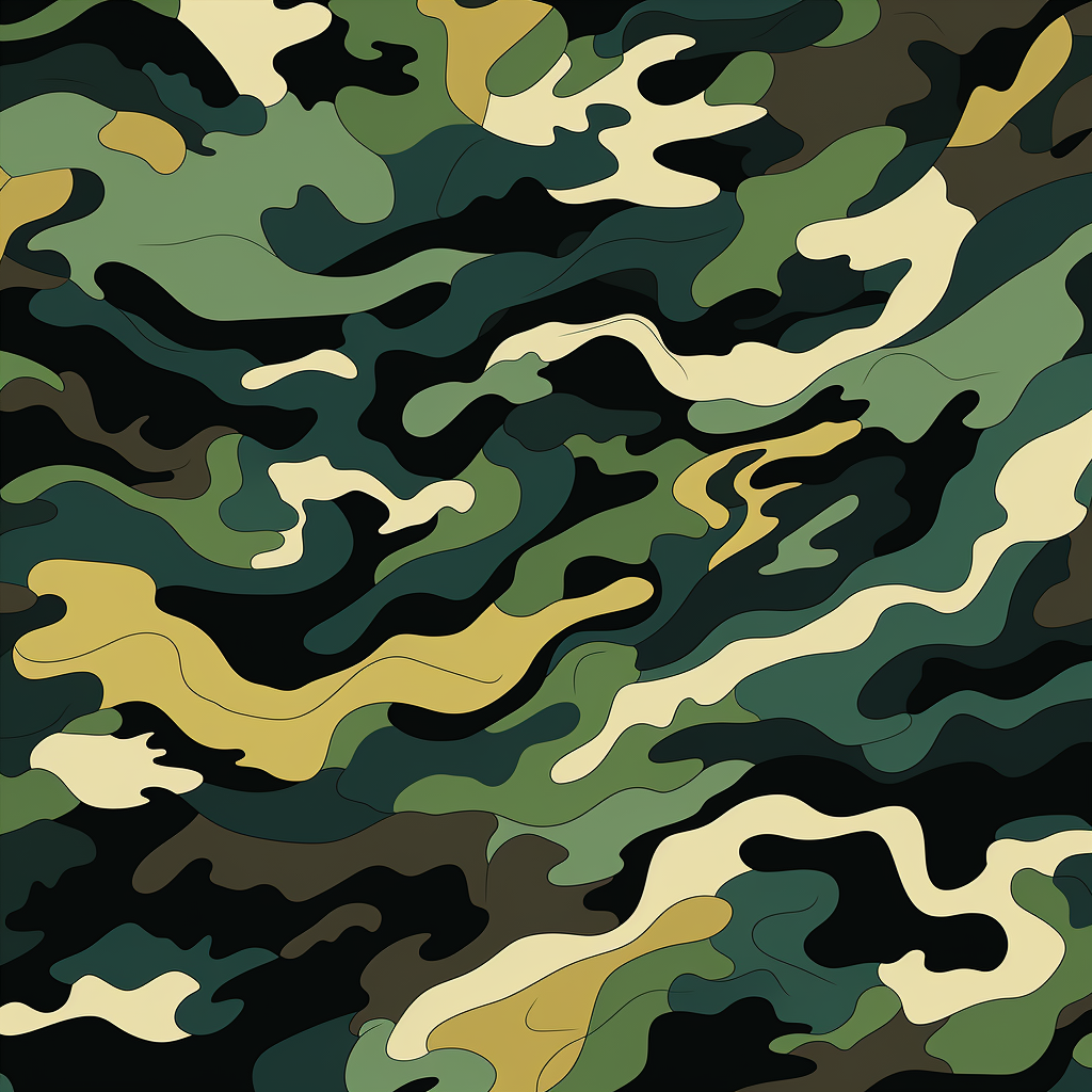 Dark green and brown camouflage print