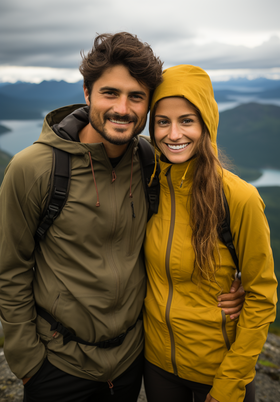 Couple hiking in the Canadian Rockies