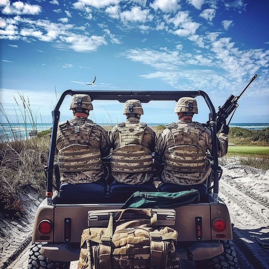 Canadian soldiers golfing SUV trip