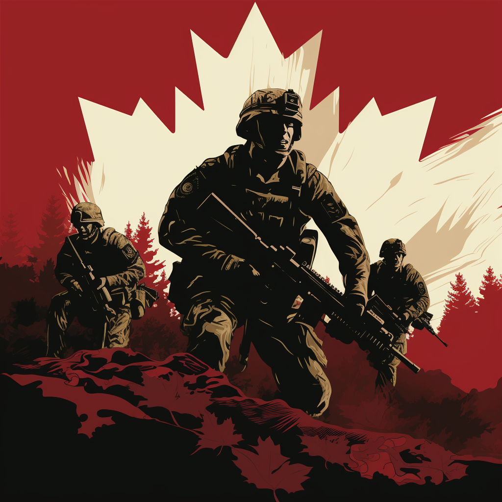 Group of Canadian Soldiers in Action