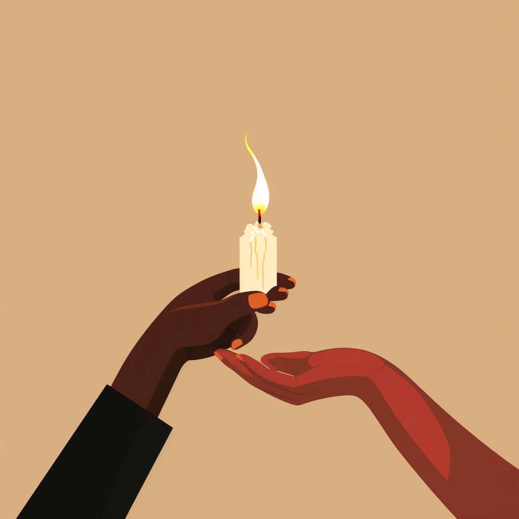 Woman and Man Holding Candle and Match