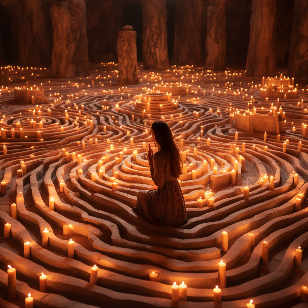 A mesmerizing candle-lit labyrinth