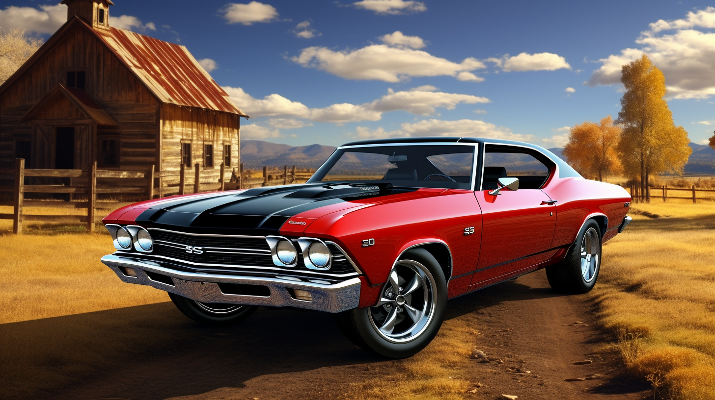 Candy Apple Red Chevelle On Dirt Road