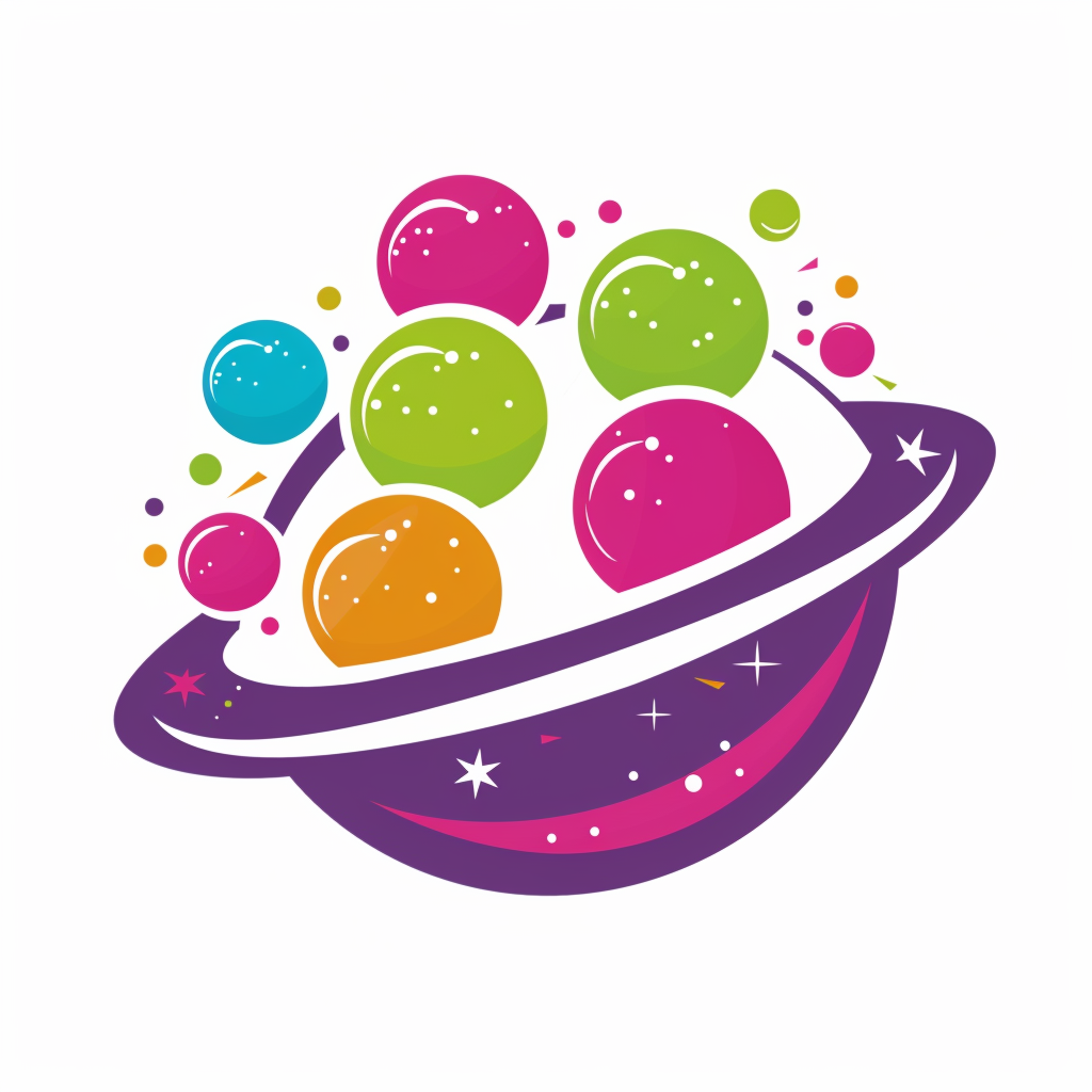 Candy brand space theme logo