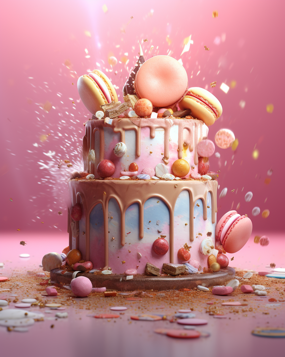 Delicious Candy Cake with Surreal Twist